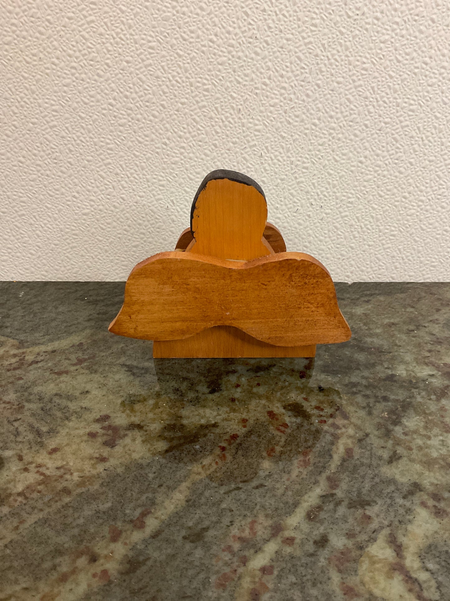 Wood Handmade Angel Painted Green