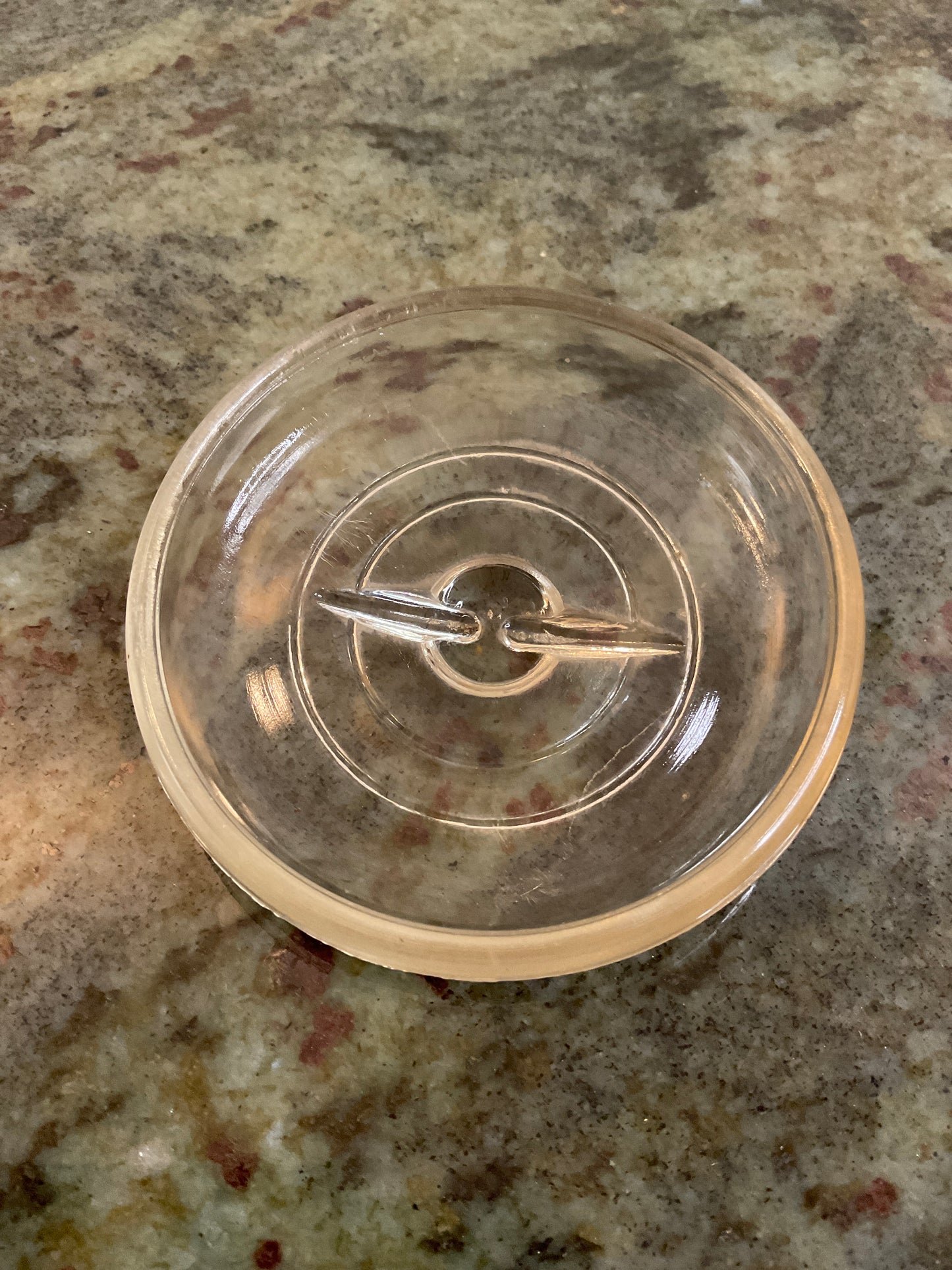 Vtg 3.25” Clear Glass Mason Jar Lid