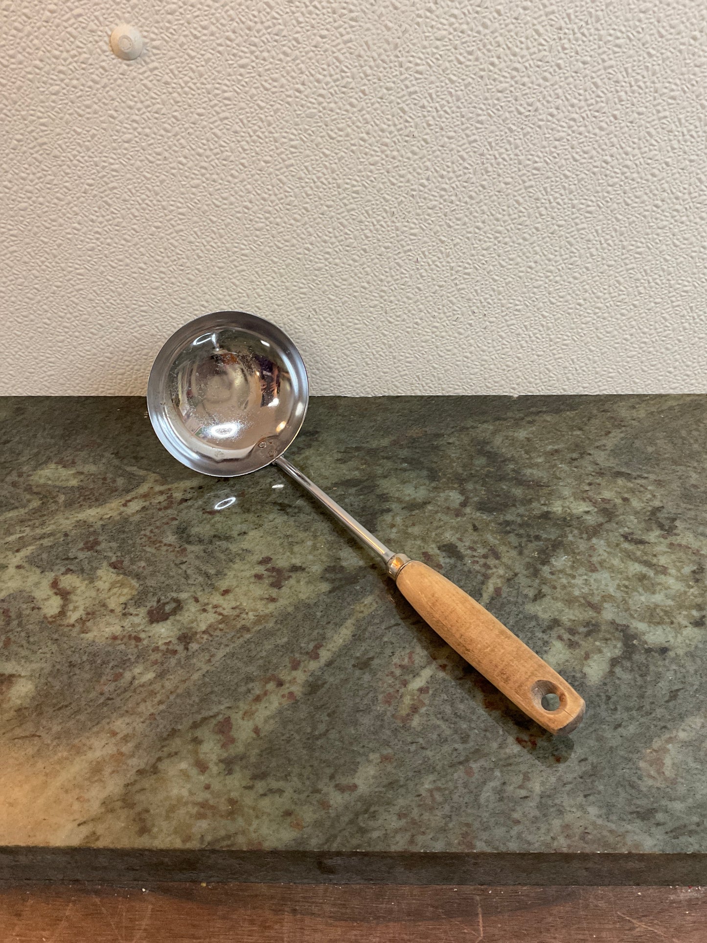 Vintage Metal Ladle With Wood Handle