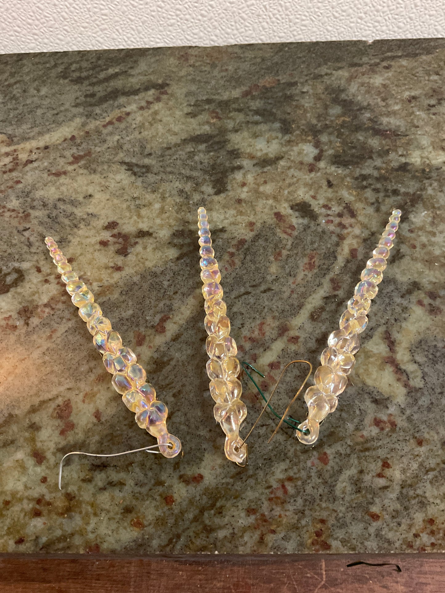 Vintage Iridescent Icicle Ornaments