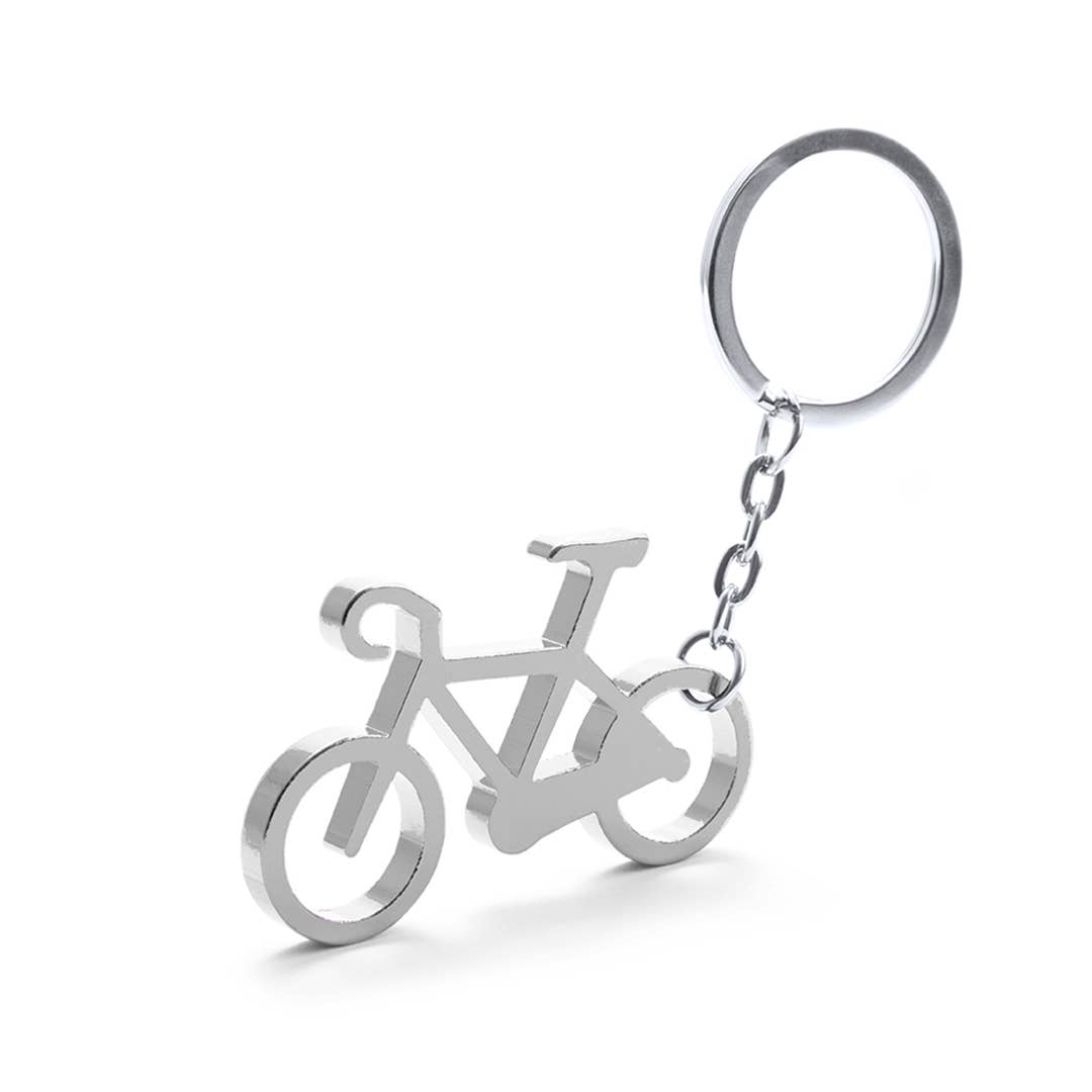 Aluminum bottle opener keychain in the shape of a bicycle: Black