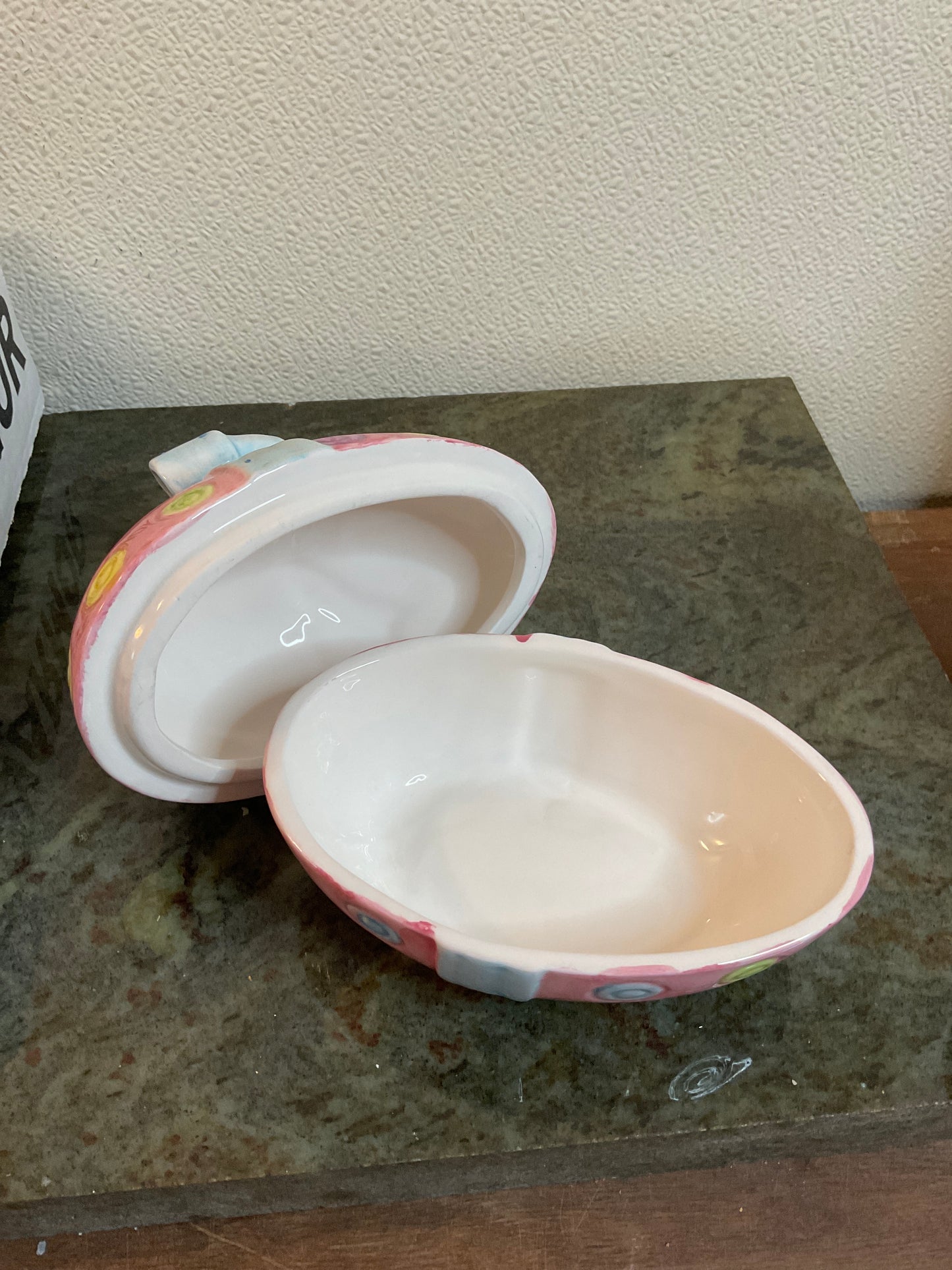 Ceramic Easter Egg Trinket Box