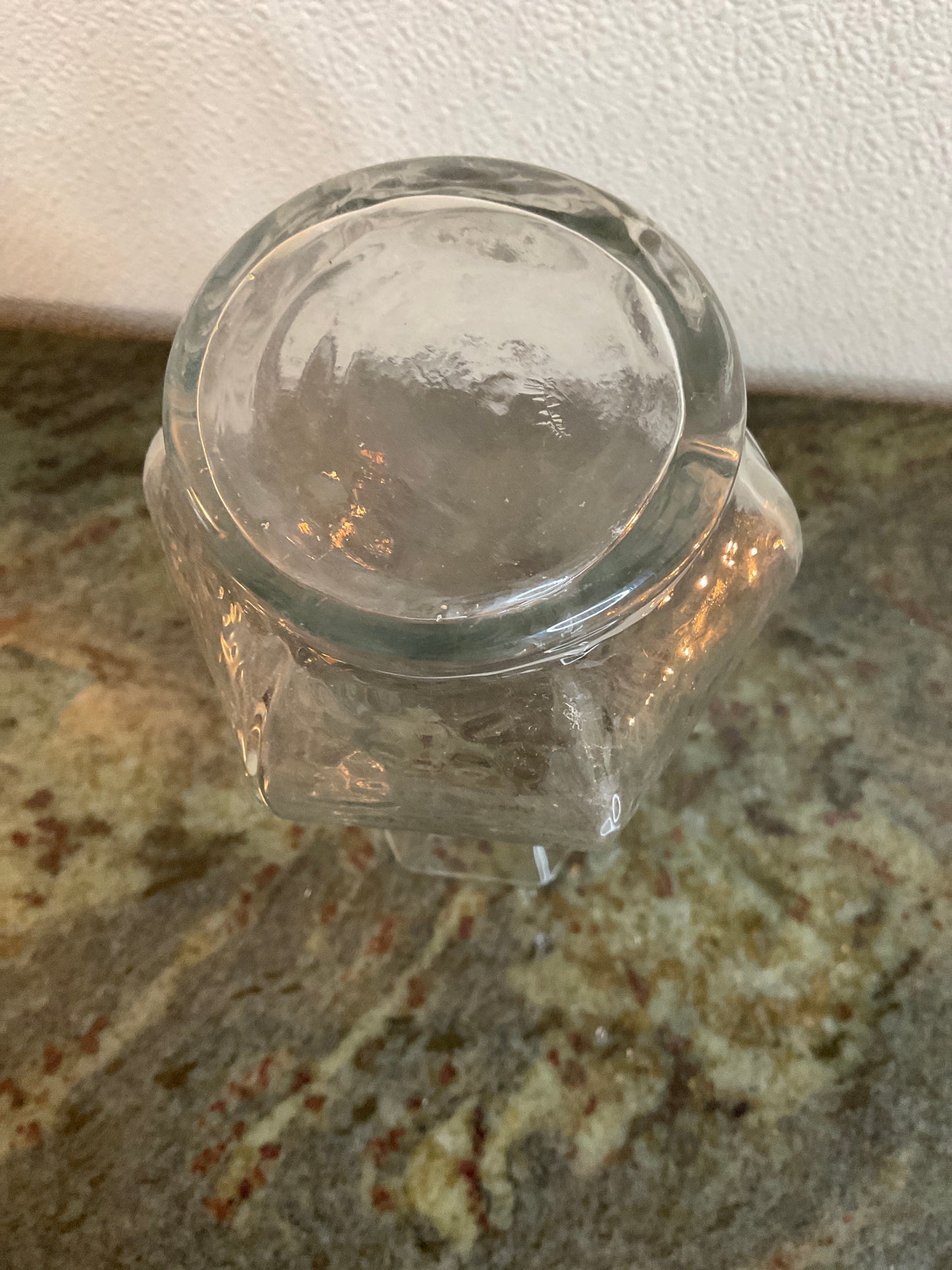 Clear Glass 6 sided Vase