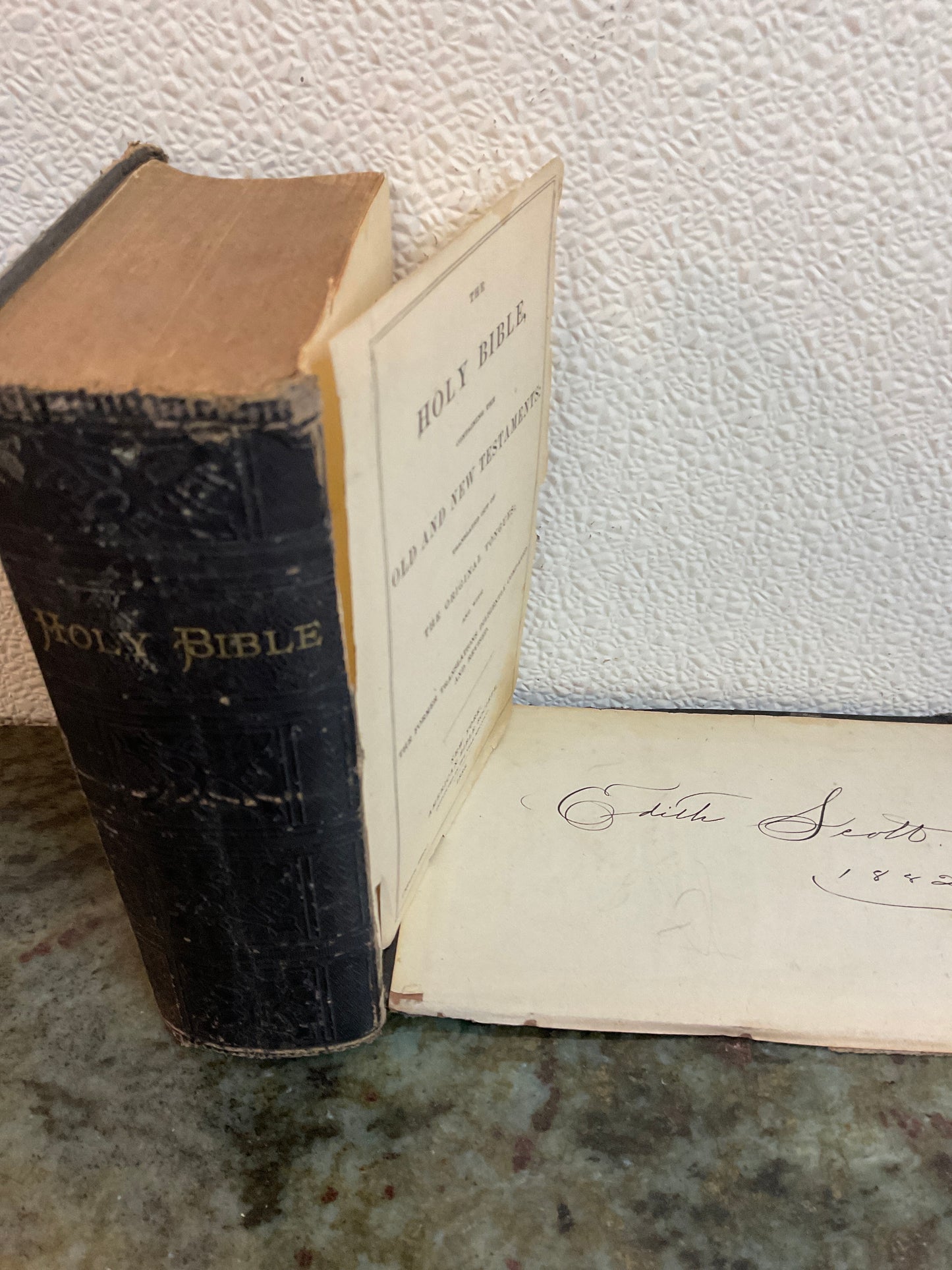 Antique 1883 Bible with Embossed Leather Binding