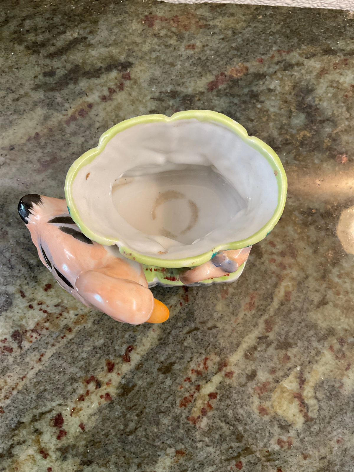 Vintage Hand Painted Ceramic Swan Planter