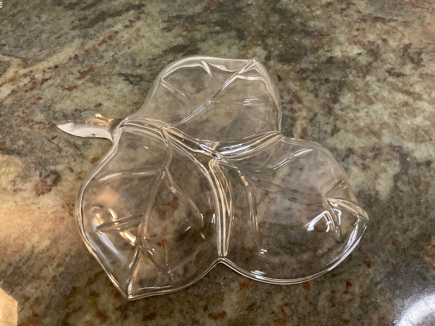 Vtg Hazel Atlas Clear Glass Ivy Leaf Nut/Candy Dish