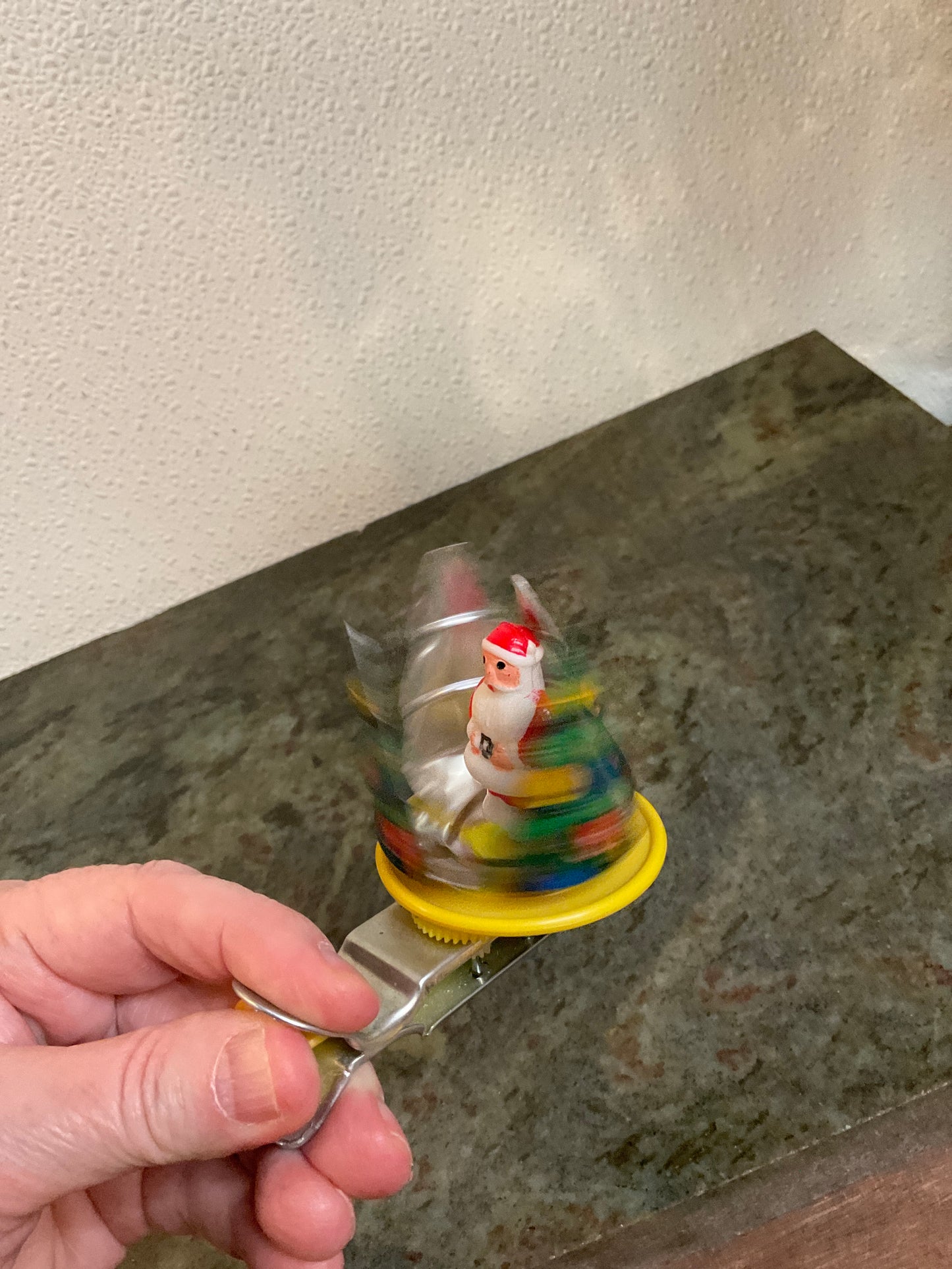 Vintage Tin Litho Spinning Christmas Tree