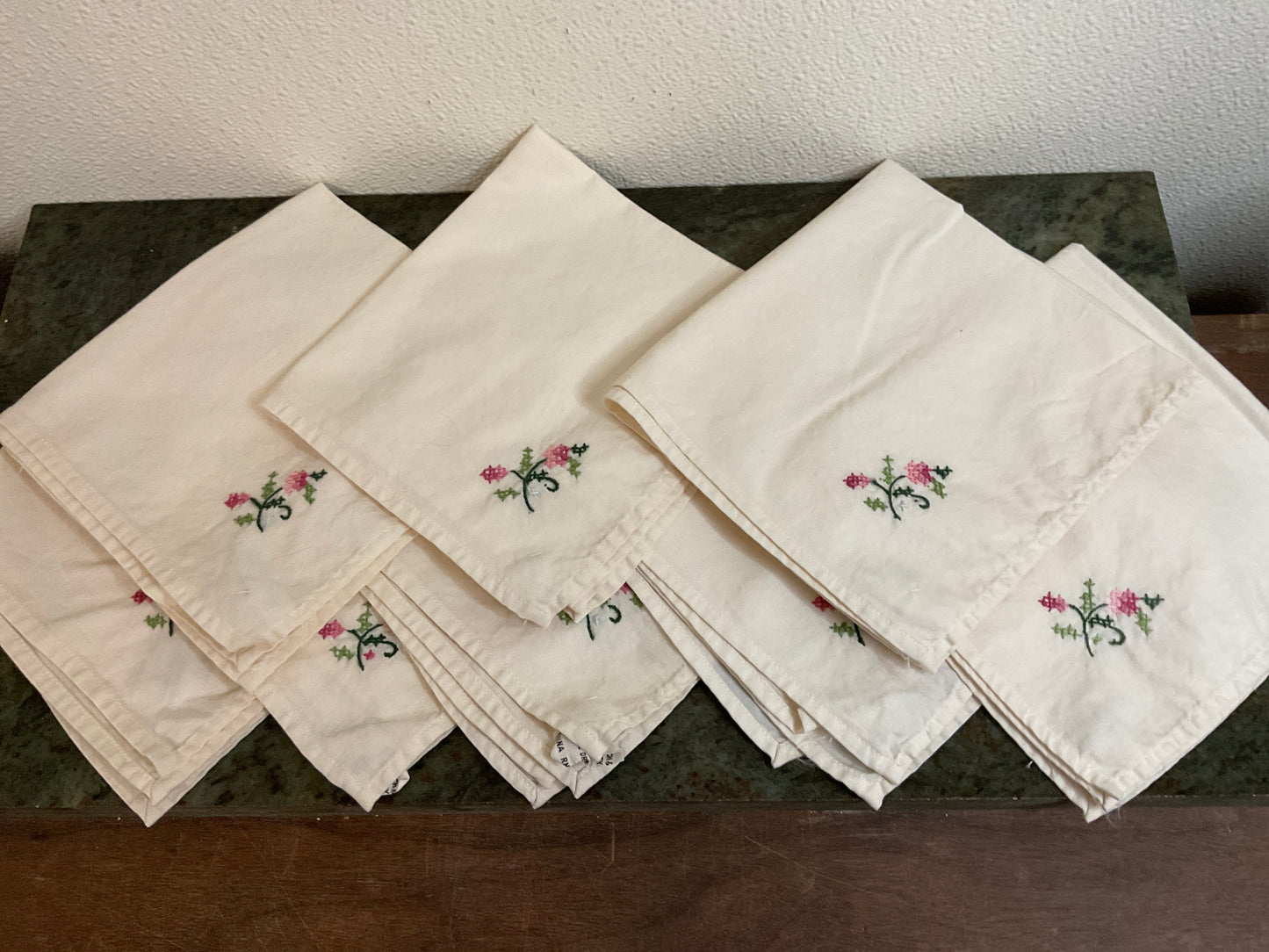 Set of 8 Hand Stitched Cloth Napkins