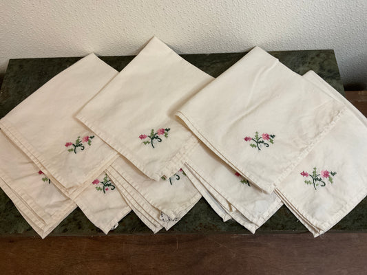 Set of 8 Hand Stitched Cloth Napkins