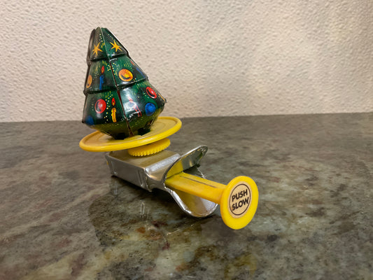 Vintage Tin Litho Spinning Christmas Tree
