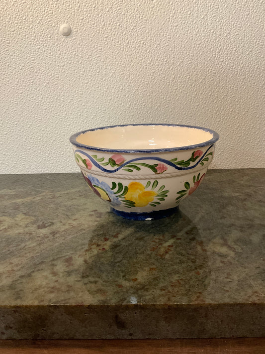 Vintage German Art Pottery Floral Small Bowl “Handgemalt” signed by Widerstrom