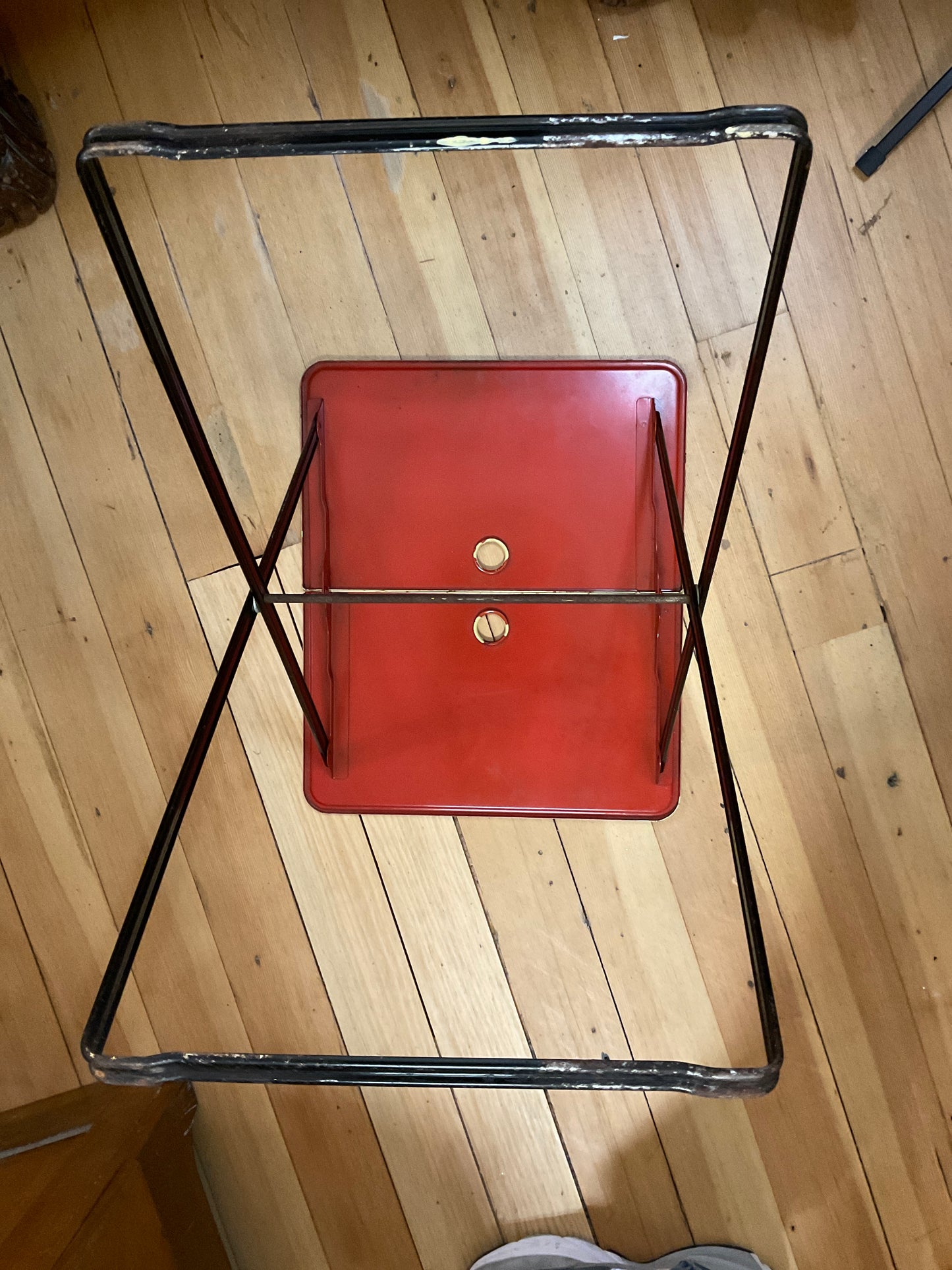 Vintage Late 1950’s Atomic Metal Folding TV Stand