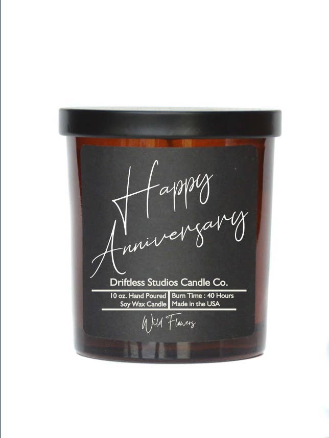 Happy Anniversary Gift Candles- Soy Wax Candle Gifts: Cinnamon Vanilla