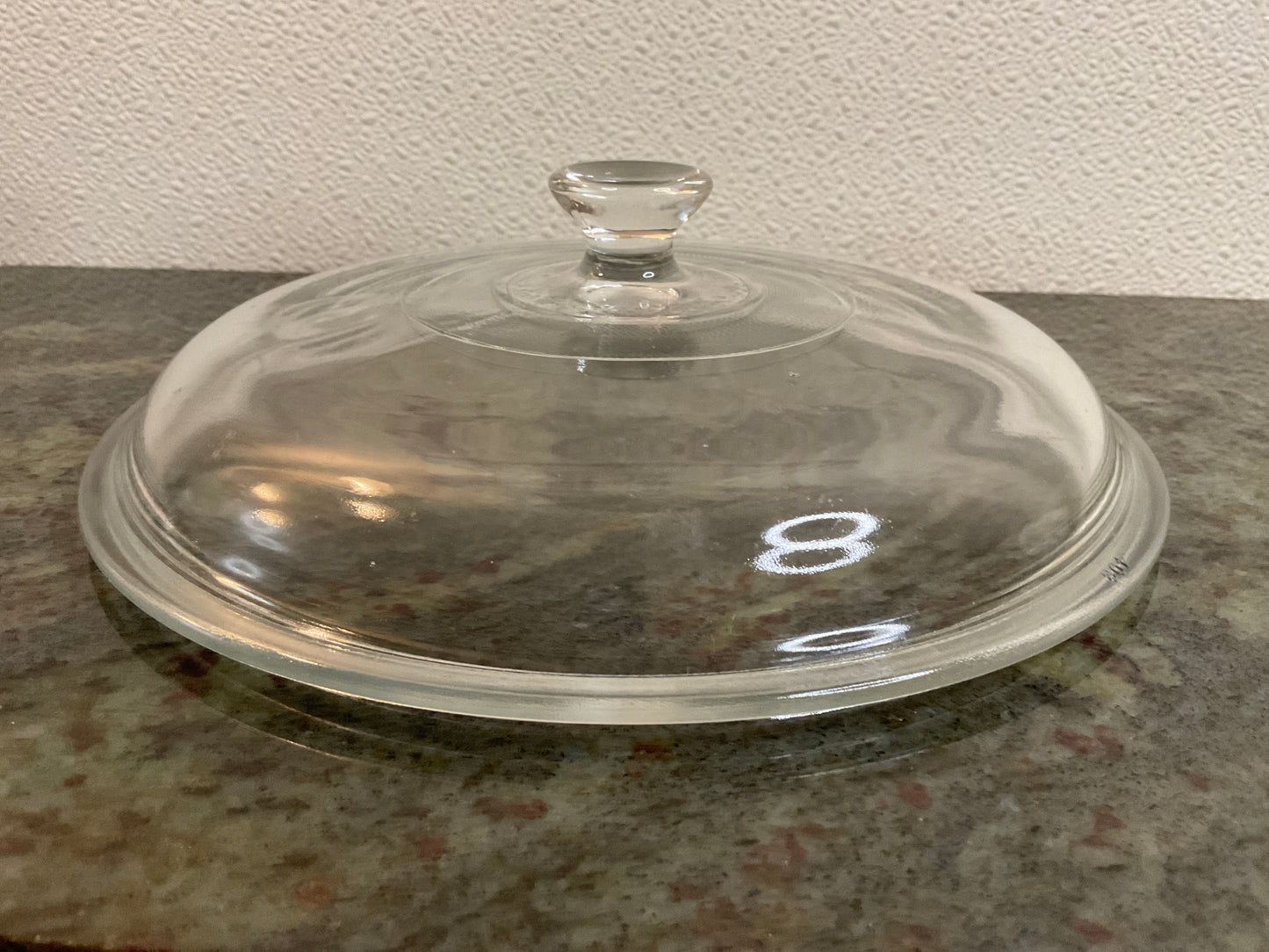 Vtg 8” Pyrex Glass Lid with Glass Knob #408