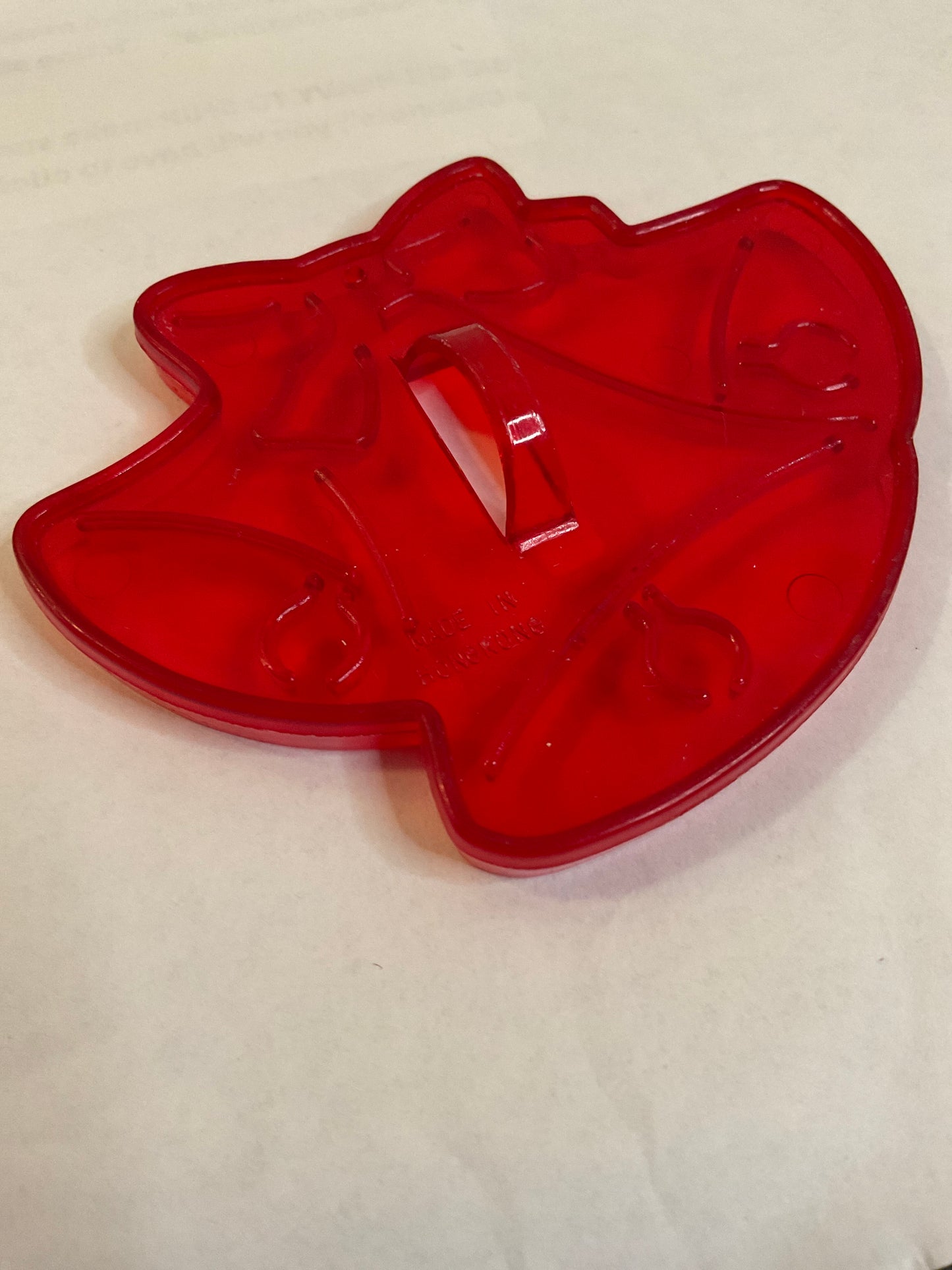 Red Plastic 3Bells Cookie Cutter.