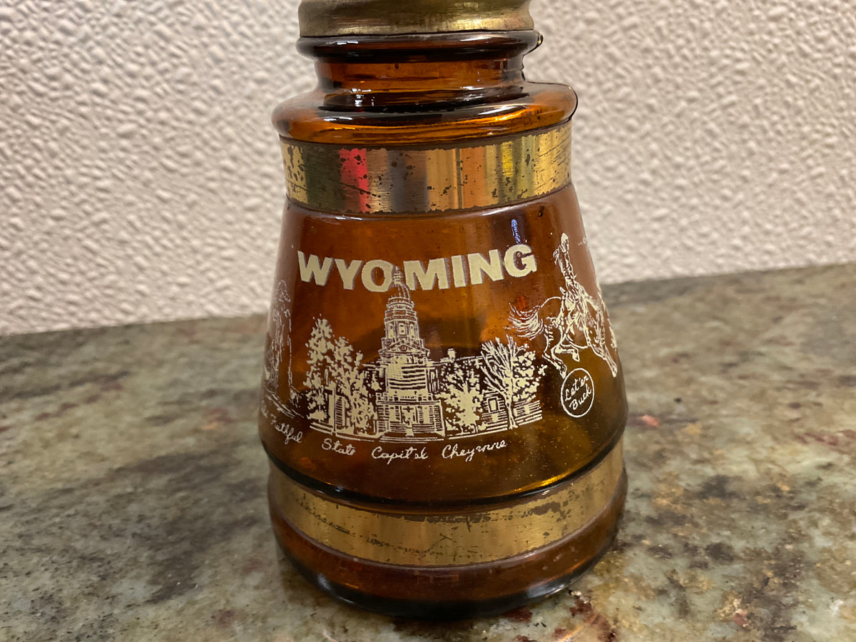 Vintage Wyoming Souvenir Oil Lamp