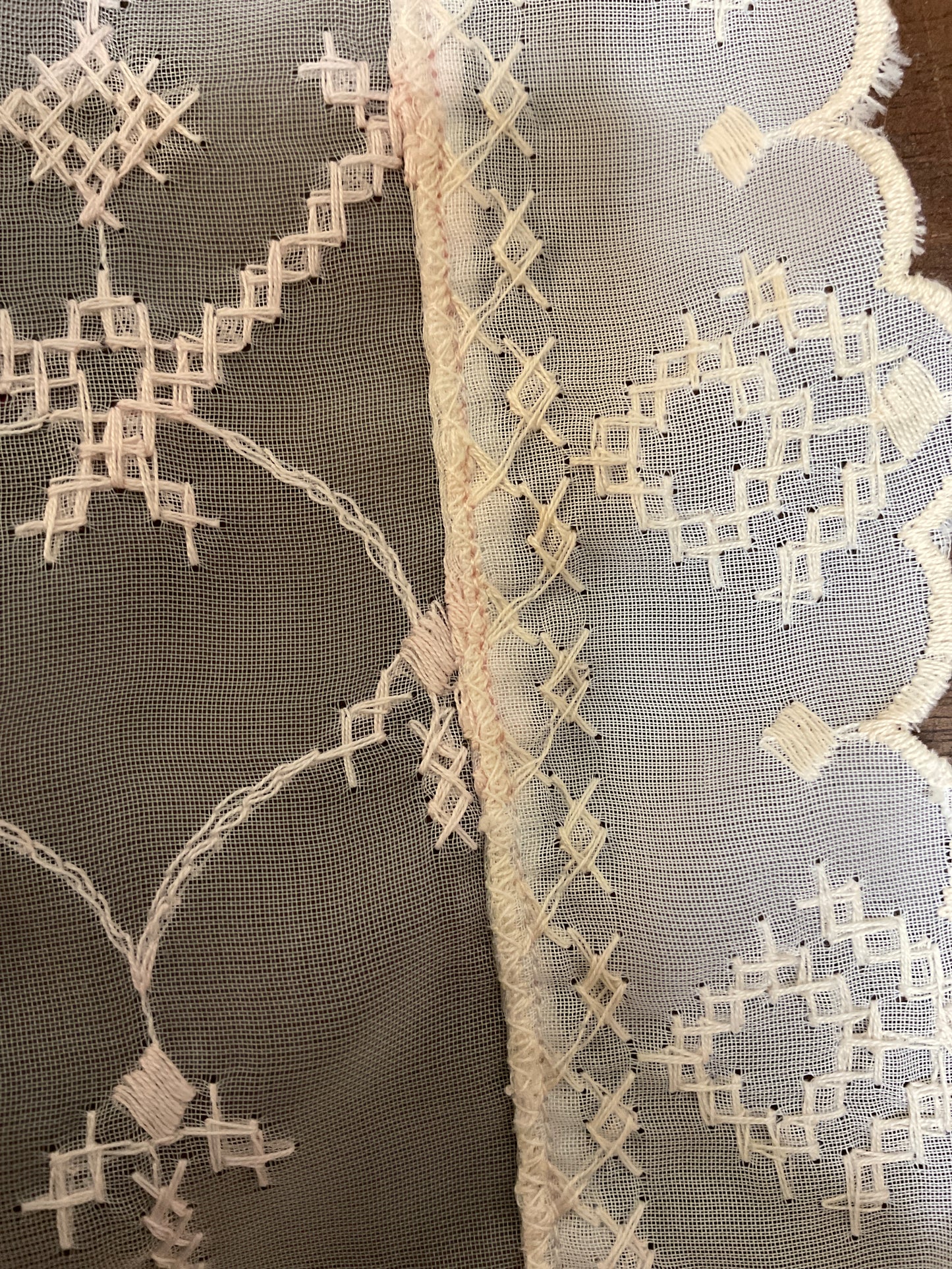 Vintage sheer pink doilie