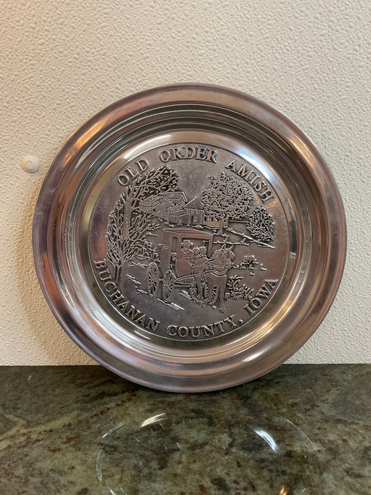 Old Order Amish Buchanan County, Ia Pewter Plate