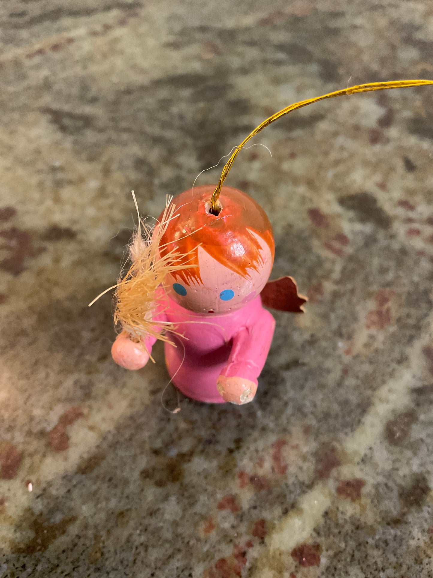 Hand Painted Wooden Angel Ornament