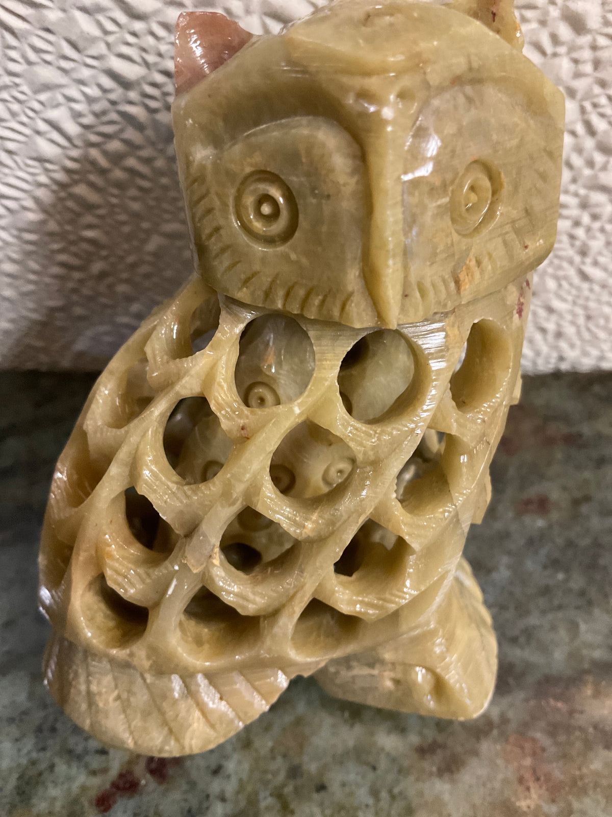 Soapstone Carved Owl inside another Owl