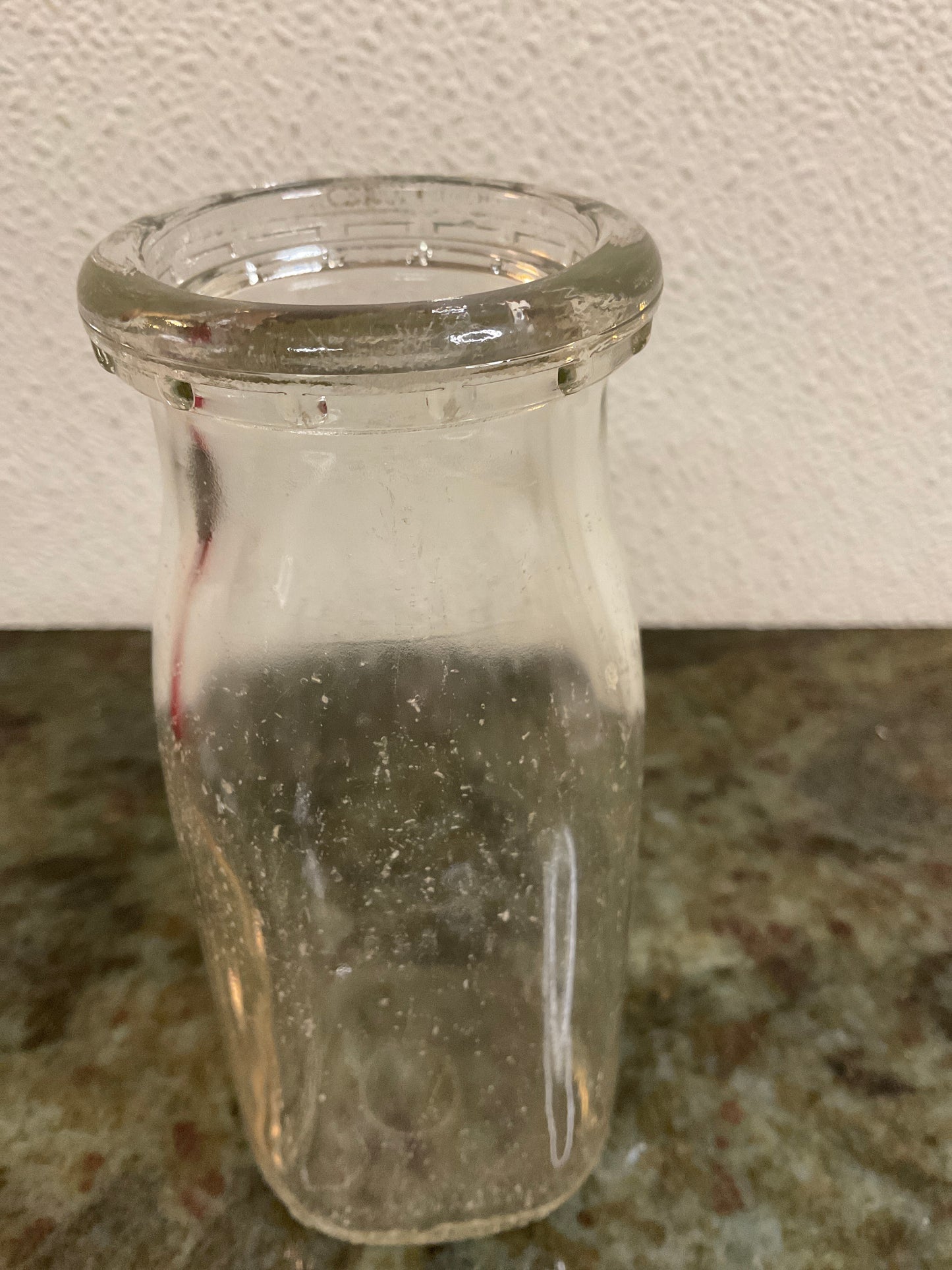 Vintage Half-Pint Clear Glass Milk Bottle
