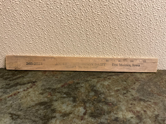 A-E Dairy DesMoines IA Advertising Ruler