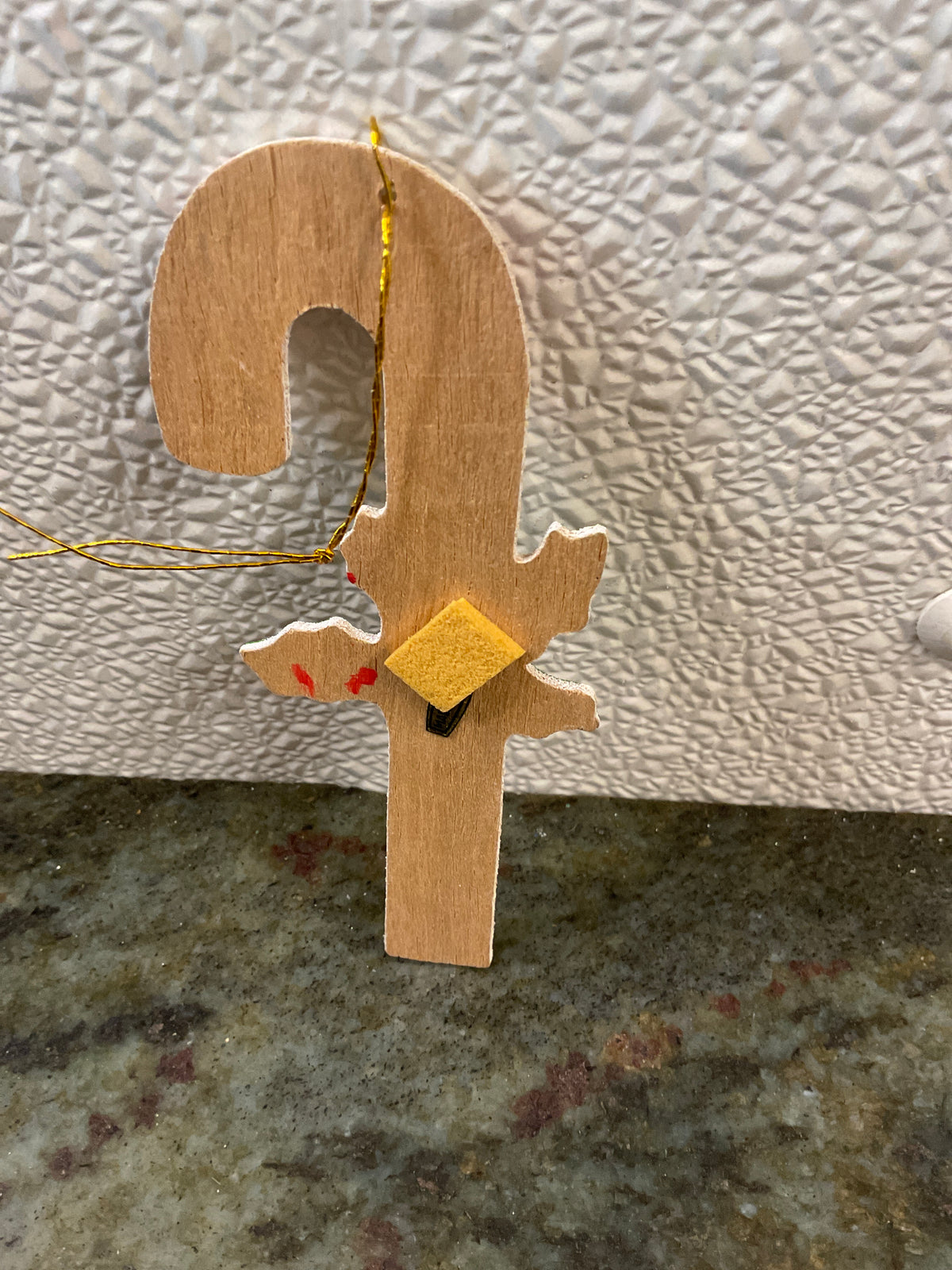Wooden Candy Cane Ornament