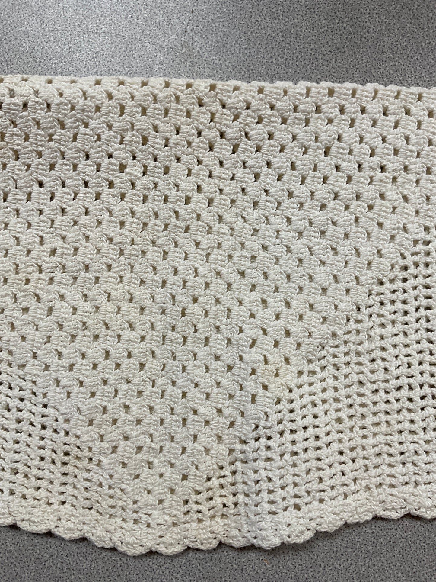 Vintage Crocheted Doily with scalloped edging