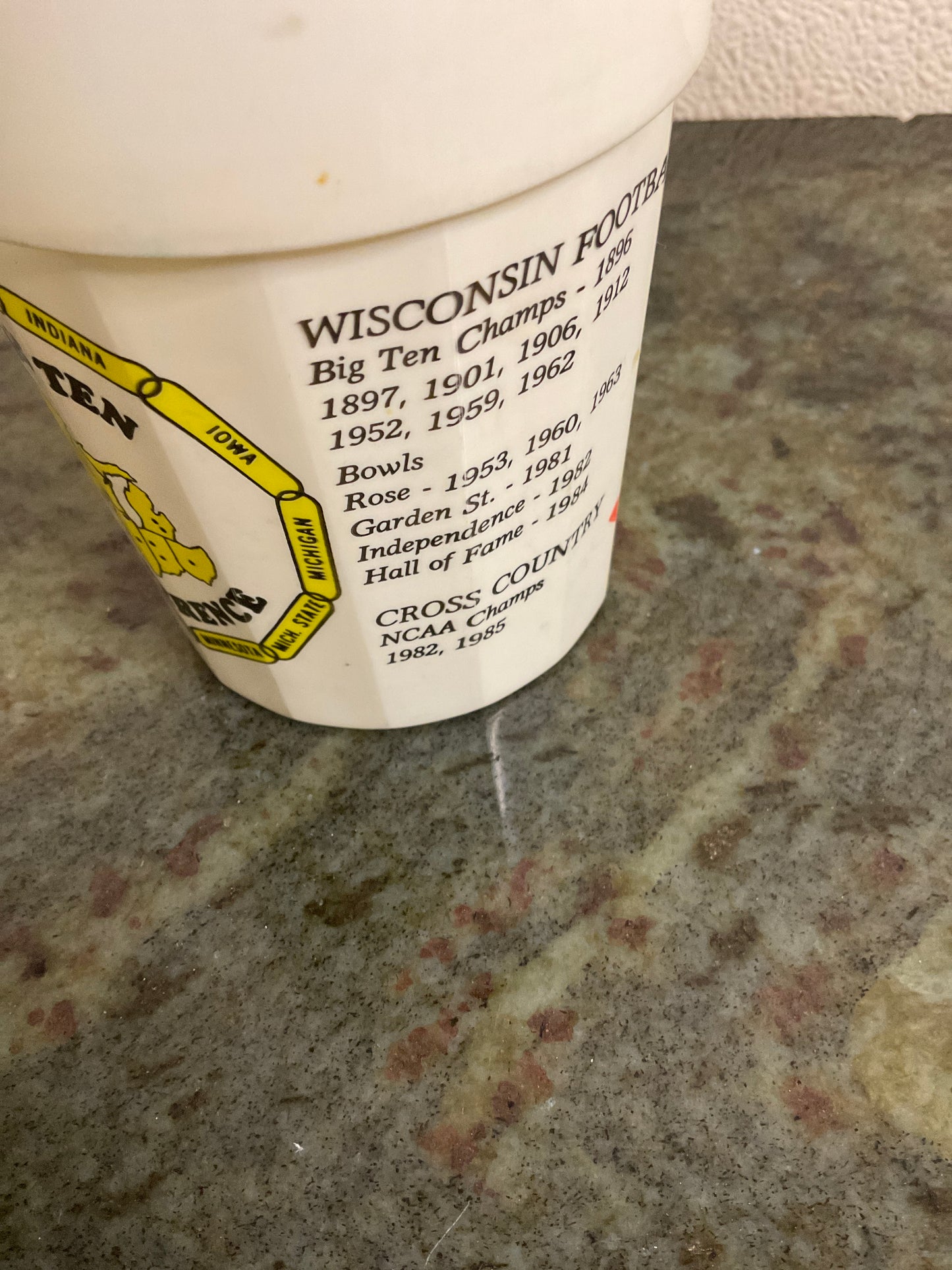 Vintage Domimos Pizza  Wisconsin Badger Big 10 Cup