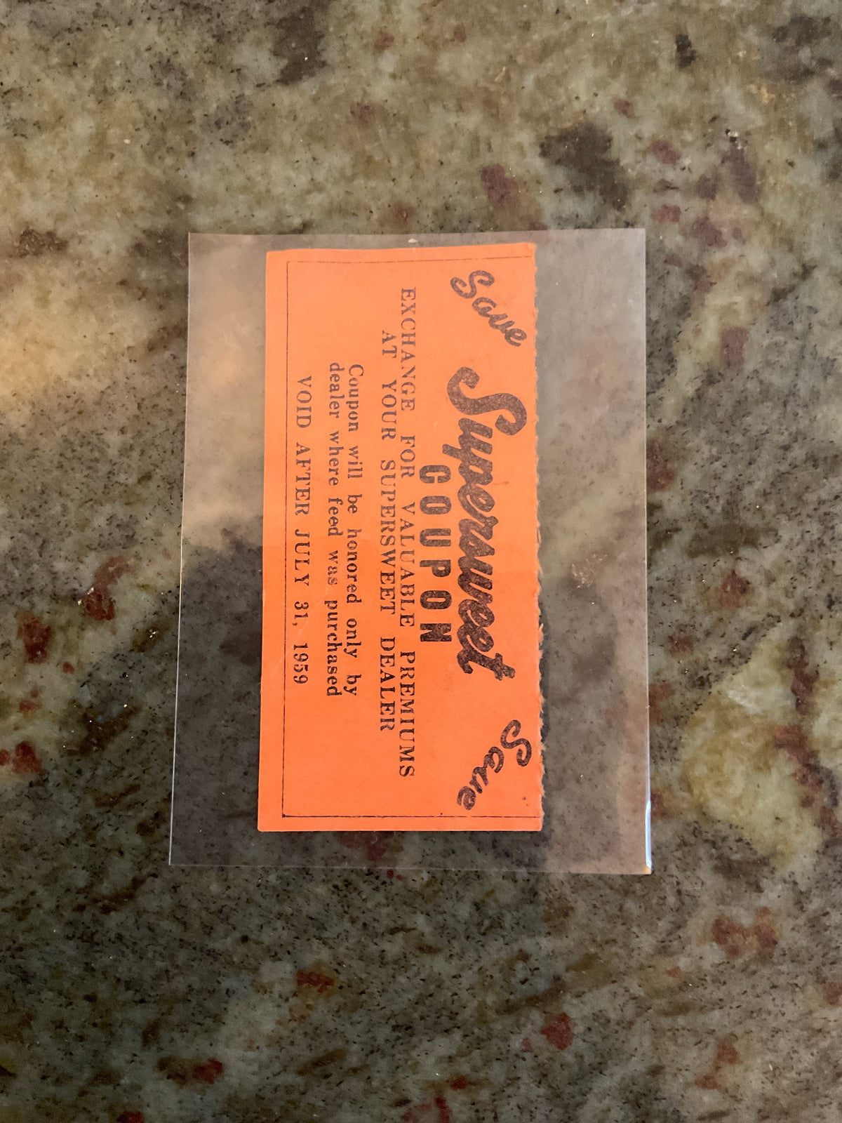 Vintage Coupon For Supersweet Feeds