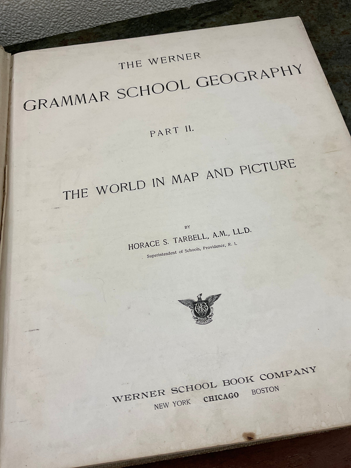Antique 1896 The Werner Grammar School Geography