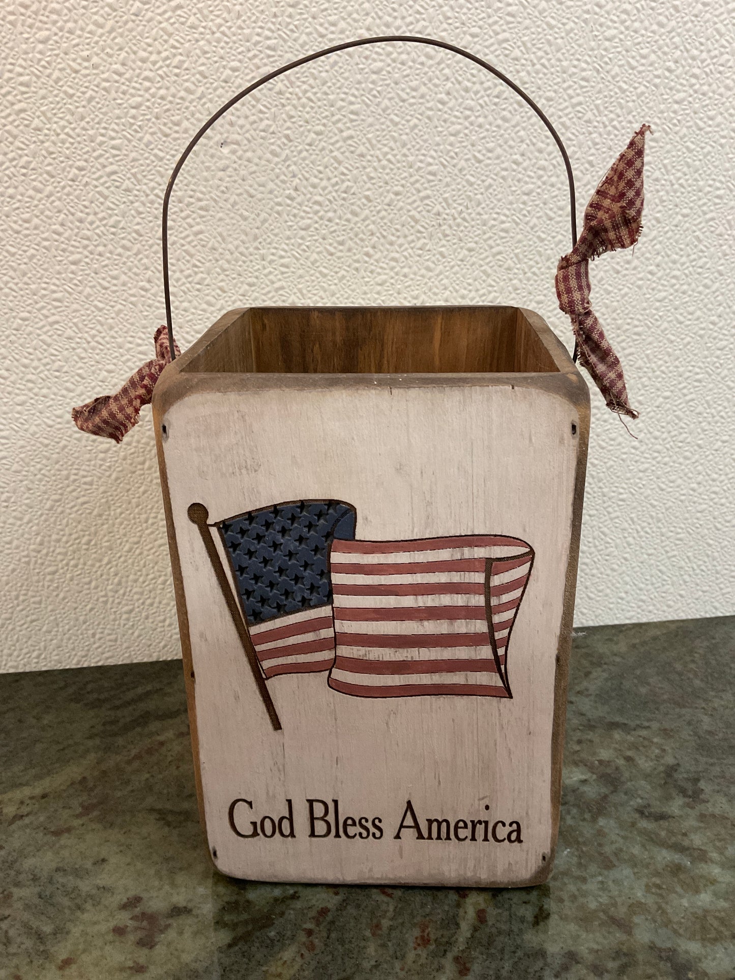 God Bless America Wood Decorative Box