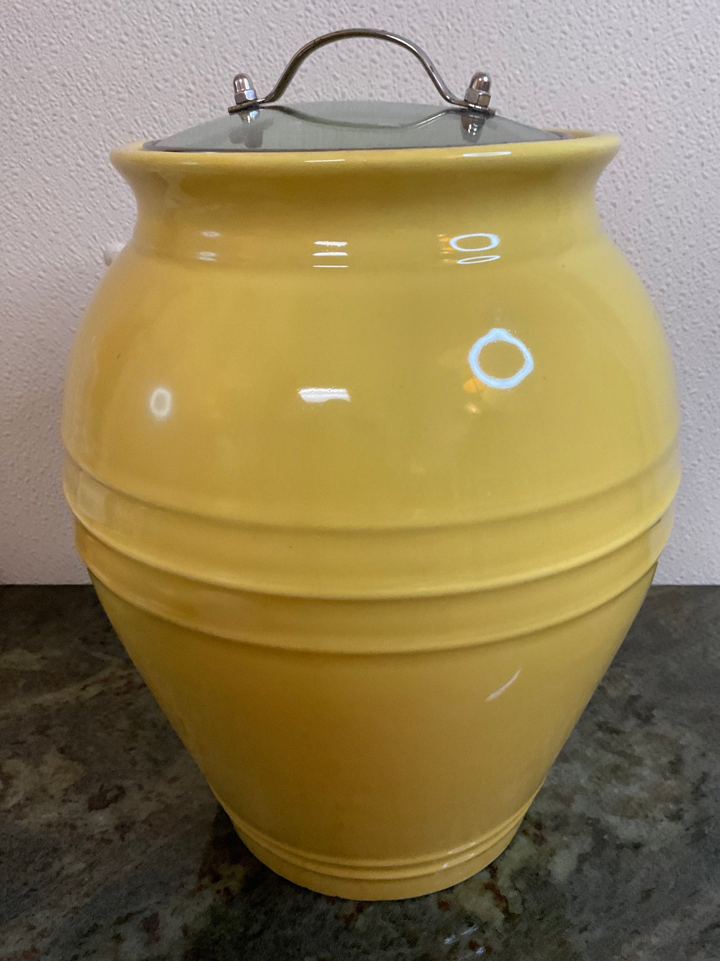 Yellow Ceramic Beverage Dispenser
