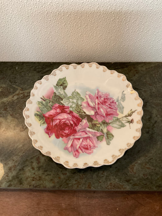 Vintage Rose Flower Plate