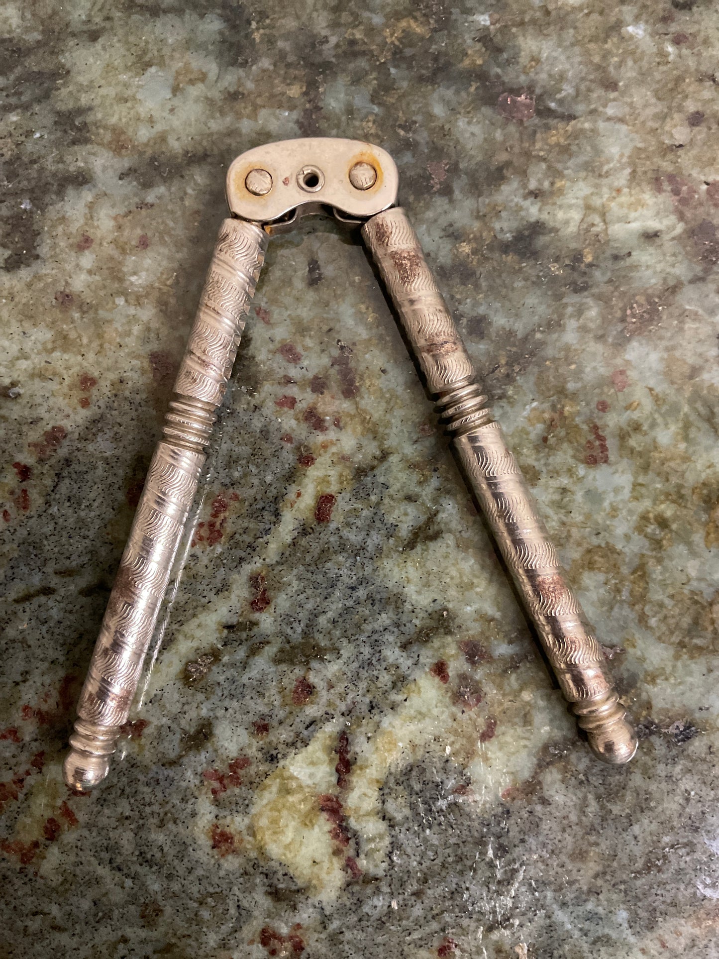 Vintage Metal Hand Nut Cracker