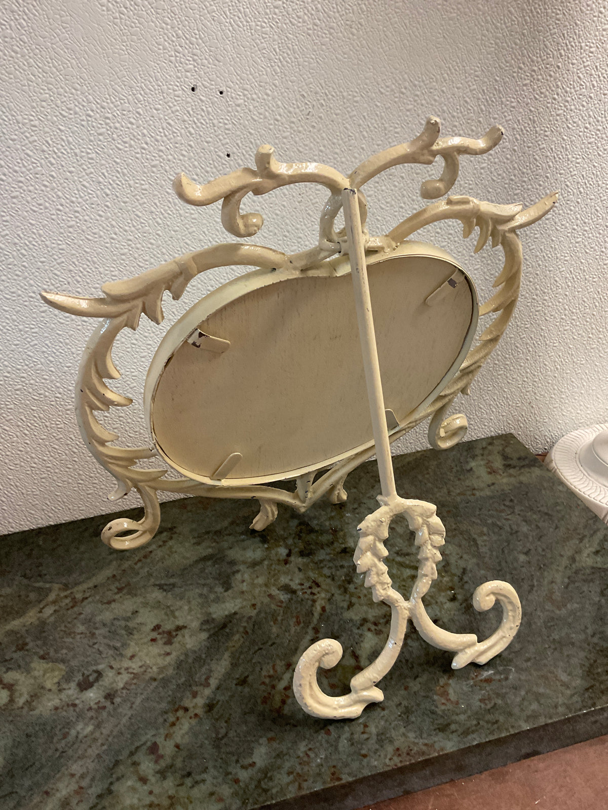 Vintage Cast Iron Table Vanity Mirror