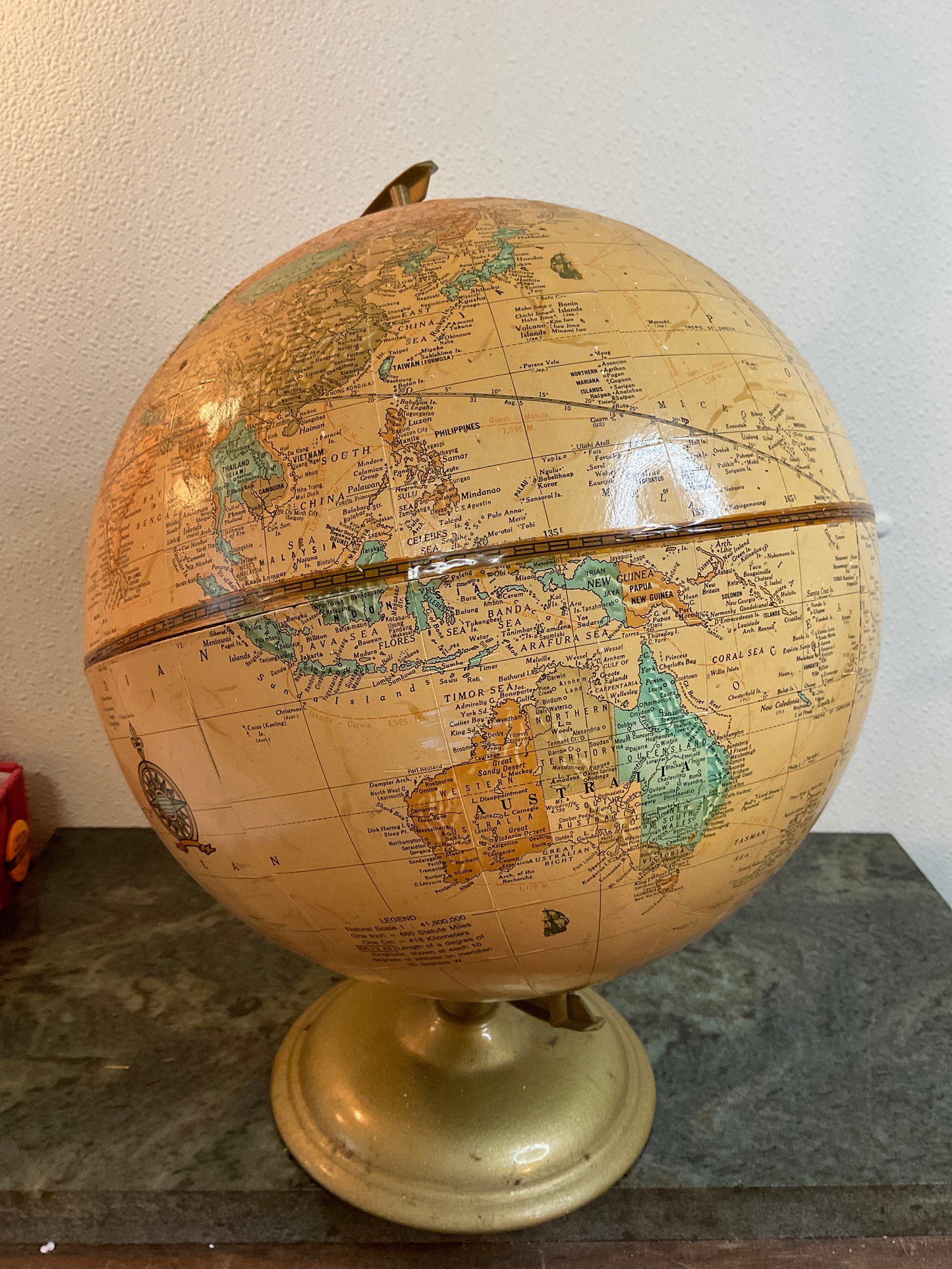 Vintage George F Cram World Globe