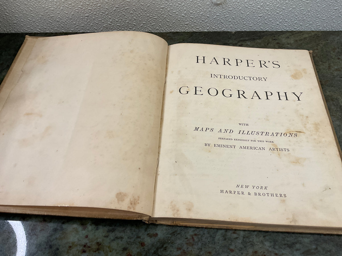 Antique 1877 Harper’s Introductory Geography