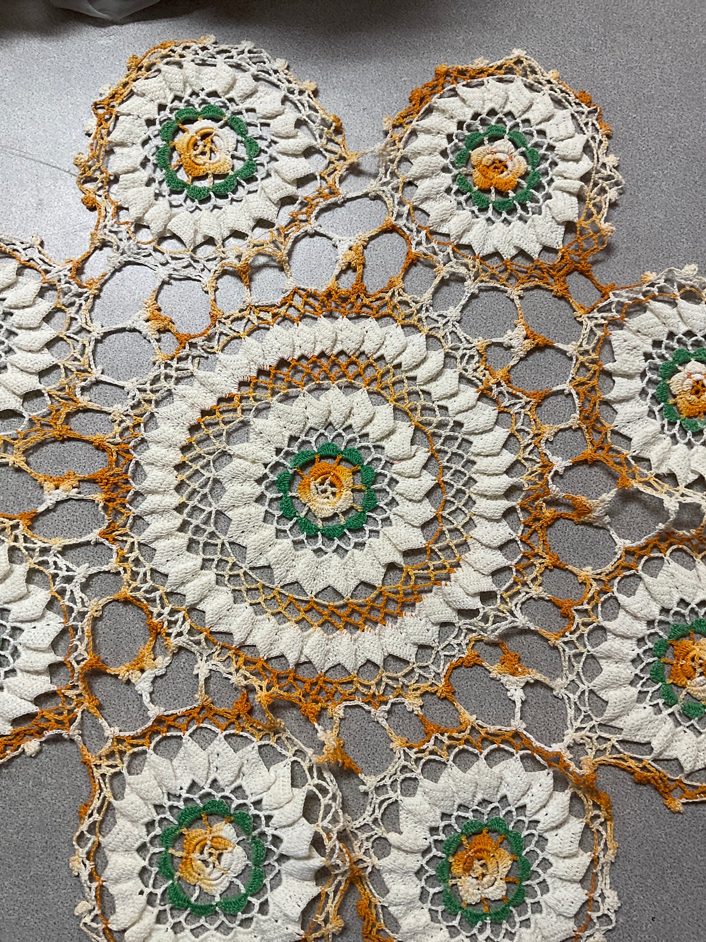 Vintage Floral Crochet Doily