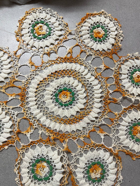 Vintage Floral Crochet Doily