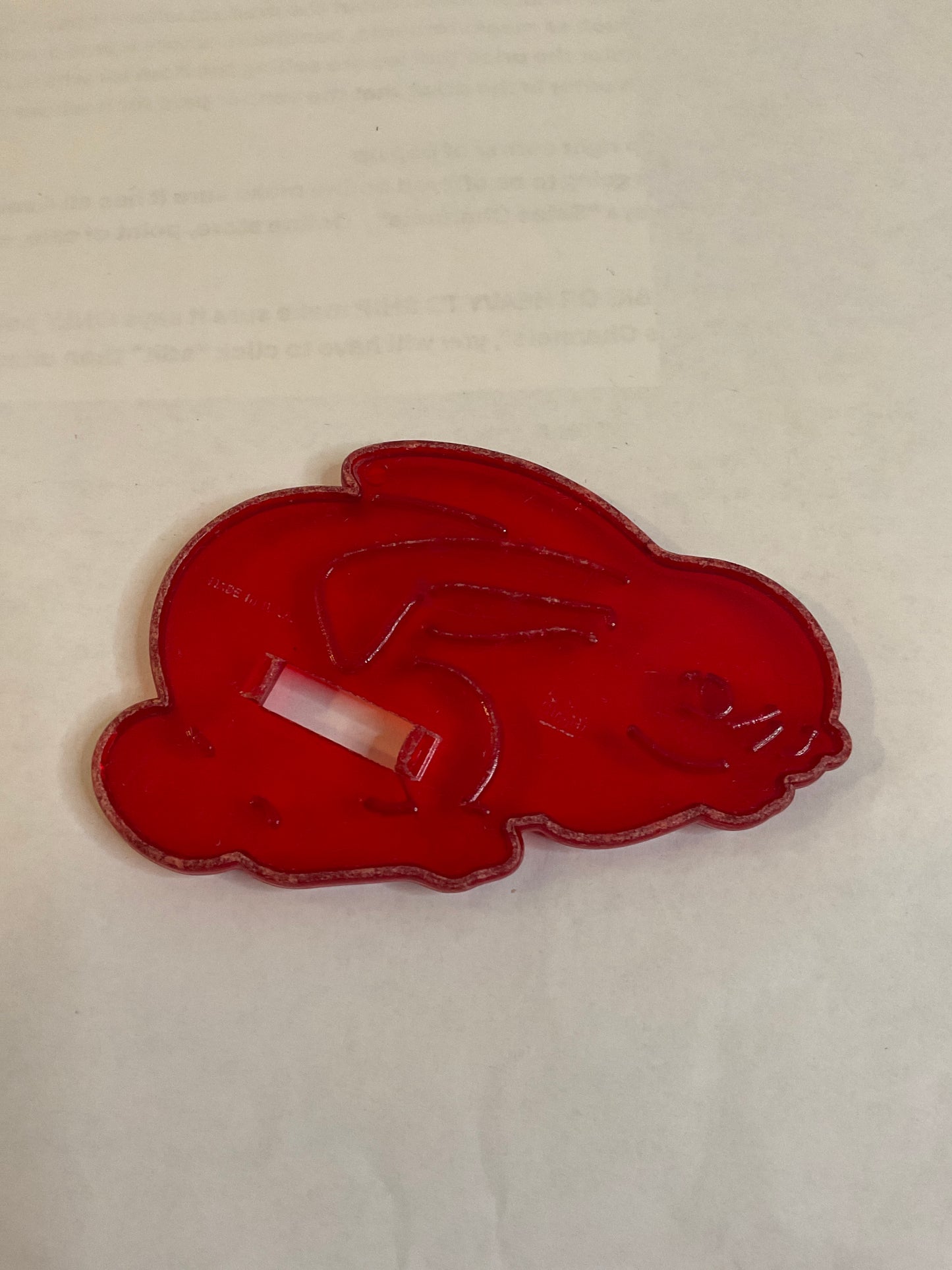 Red Plastic Bunny Cookie Cutter