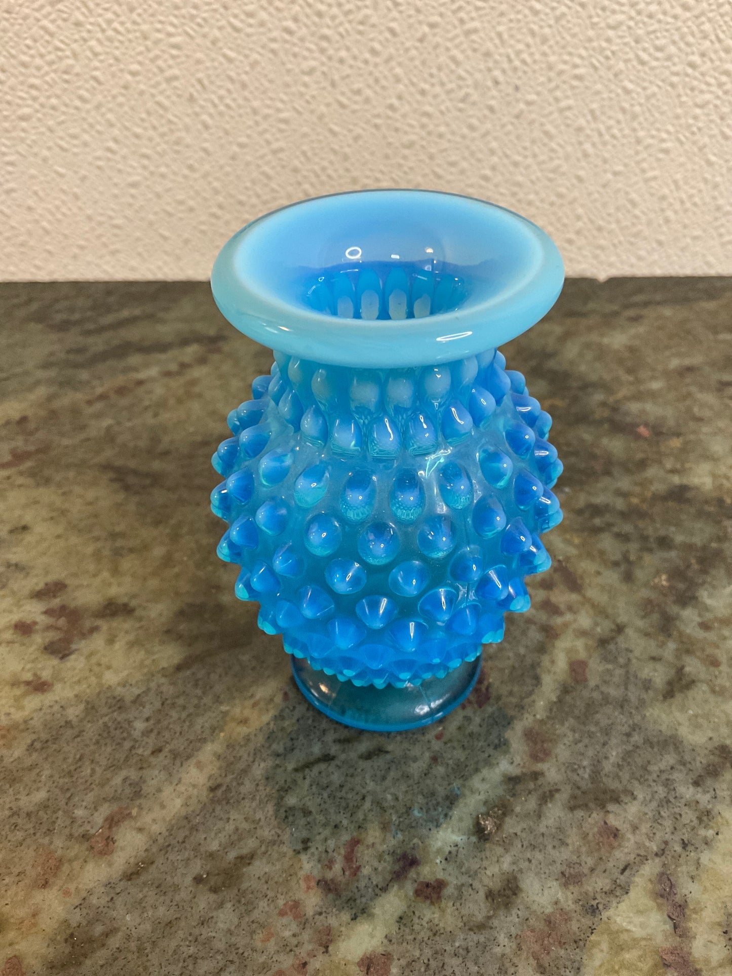 Fenton Blue Hobnail Glass Bud Vase