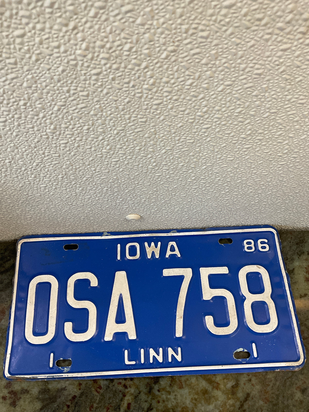Vintage 1986 Linn License Plate Set