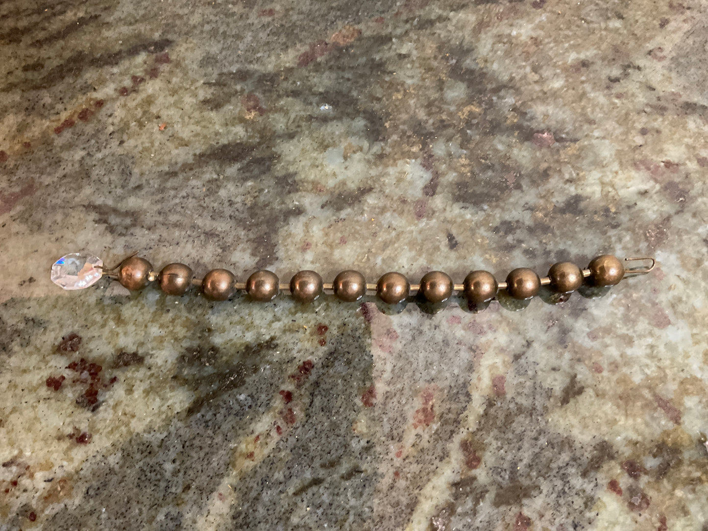 Vintage 7” Brass Bead Bracelet