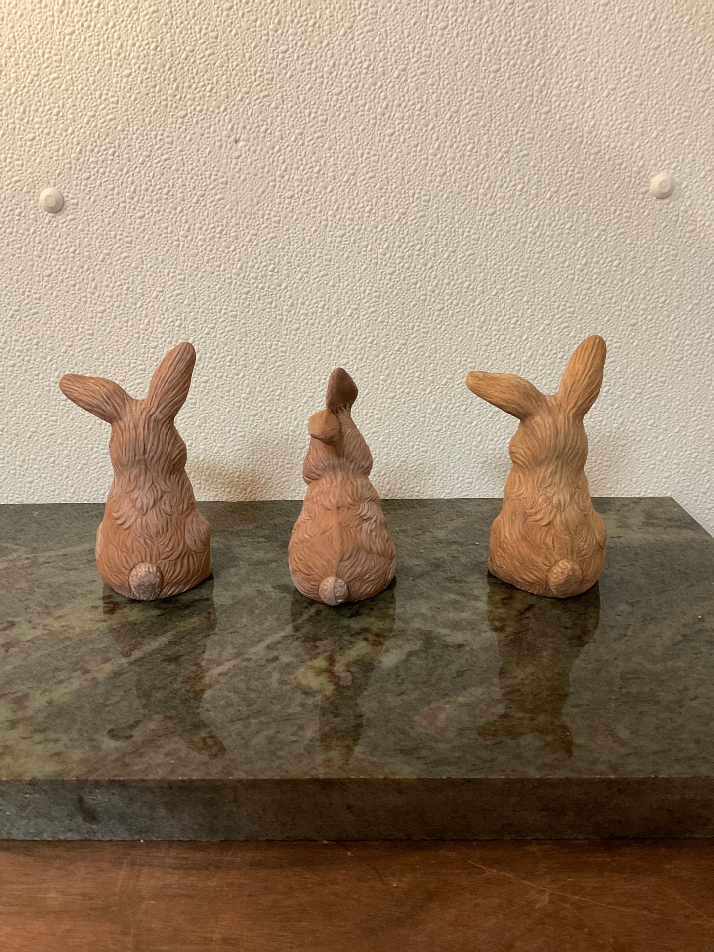 3 Ceramic Brown Bunnies
