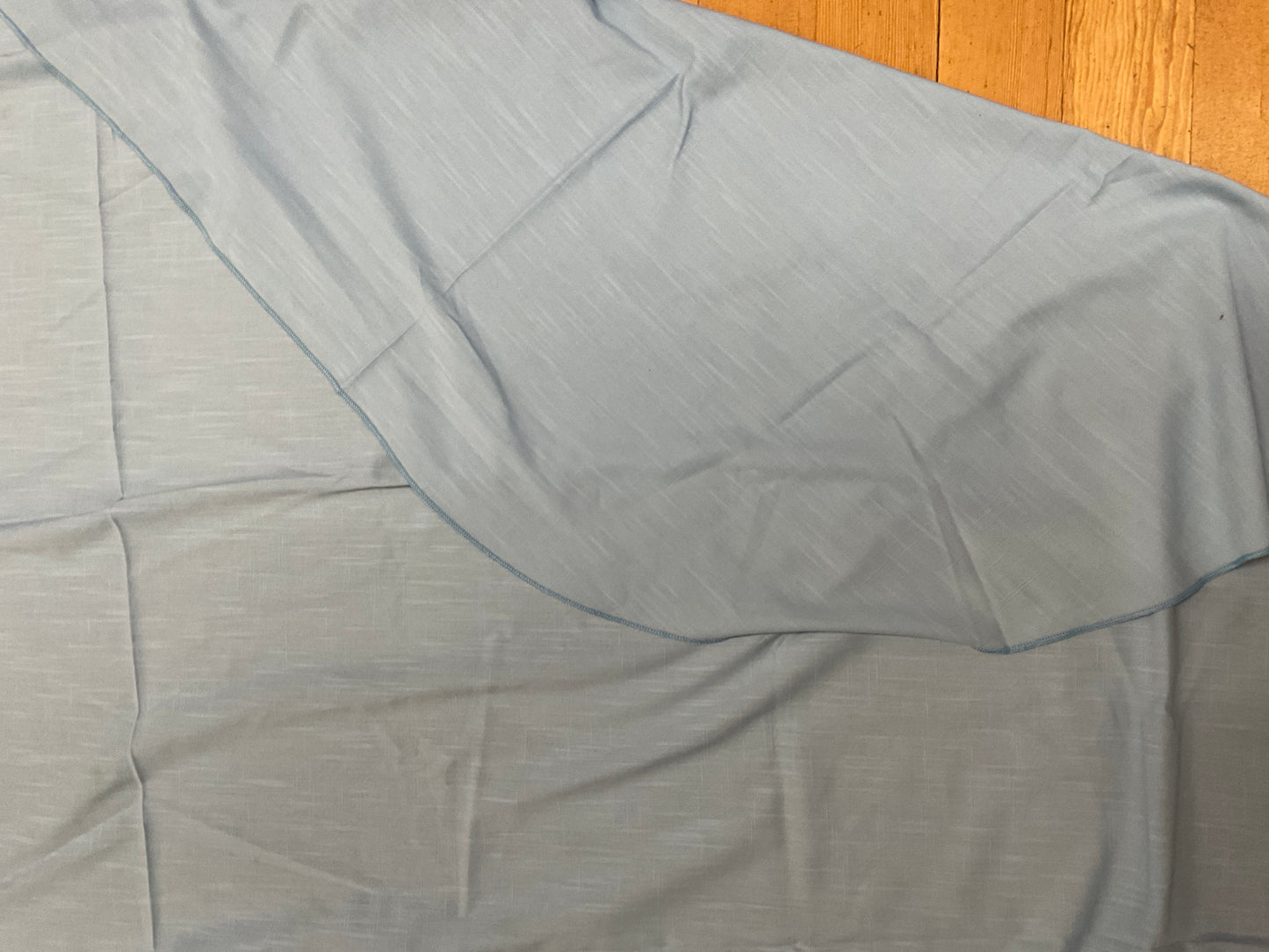Light Blue Oval Tablecloth 80” X58”