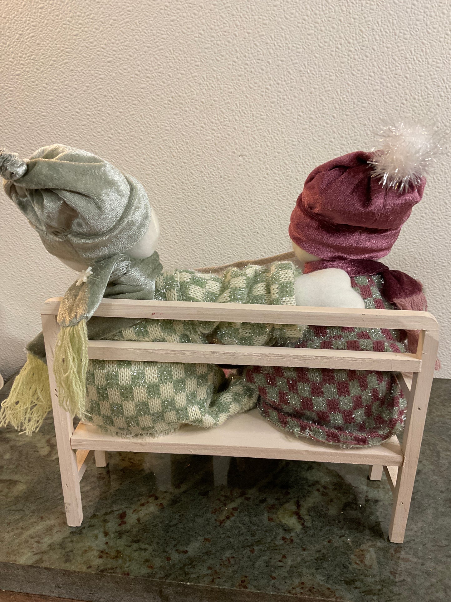 Snowmen on Bench “ Family Album”