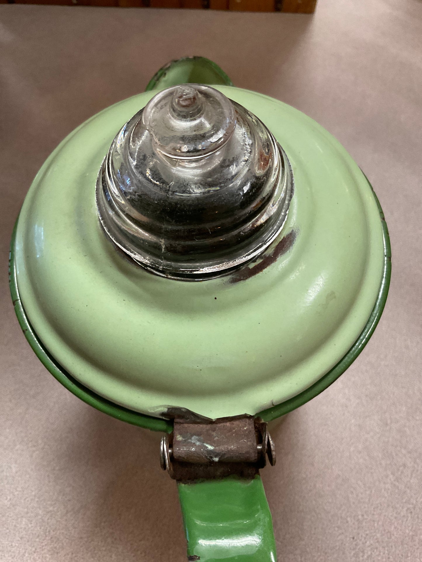 Jadeite Green Enamelware Coffee Pot