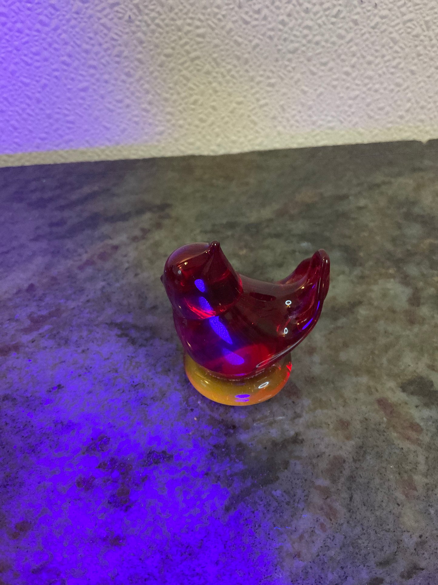 Amberina Titan Art Glass Cardinal Of Love