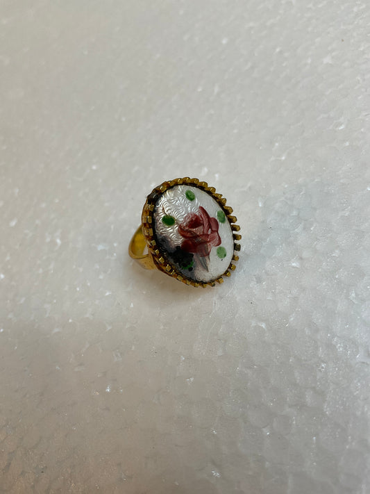 Gold Tone PaintedOval Ring